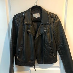 Vegan Leather Target Moto Jacket